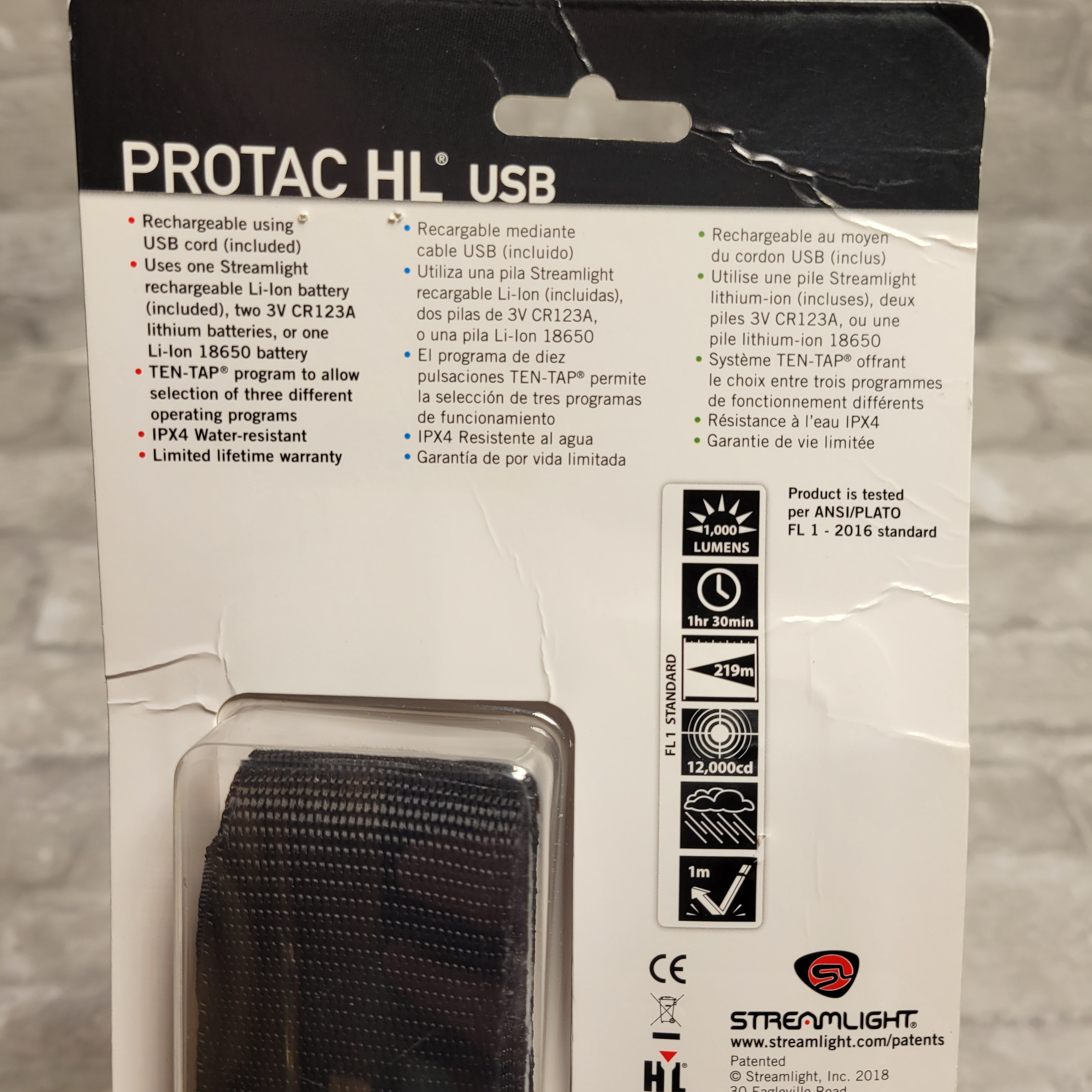 Streamlight ProTac HL USB Rechargeable Flashlight, 1000 Lumens - Black (8004034887918)